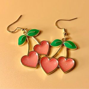 Cherry 🍒 Heart ❤️ Earrings
